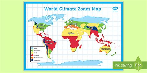 Climate Around the World Zones Map (Teacher-Made) - Twinkl