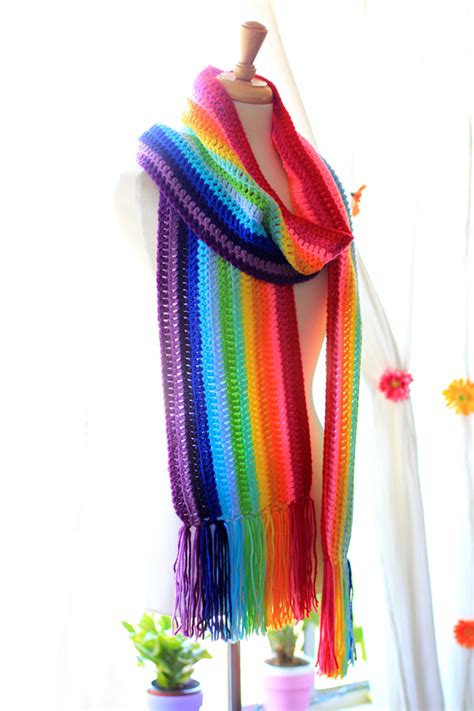 Mademoiselle Mermaid: New! Colorful Crochet Rainbow Scarf