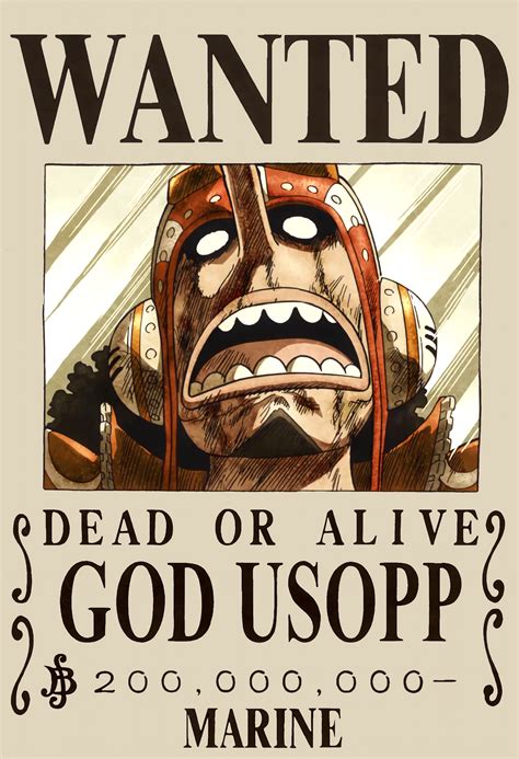 Digitally touched-up/ high rez wanted poster for God Usopp : r/OnePiece