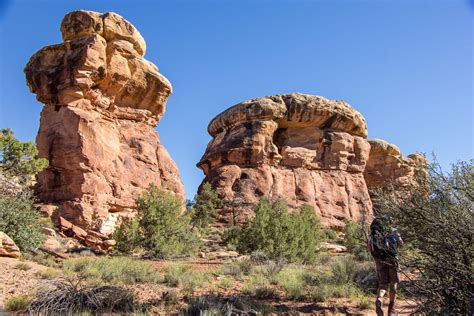 Hiking Needles District, Canyonlands National Park, Utah - Wide Angle ...