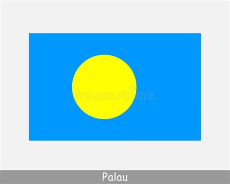 National Flag Of Palau. Palauan Country Flag. Republic Of Palau ...