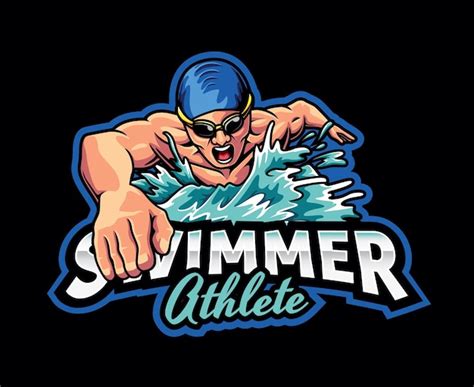 Premium Vector | Swimmer Athlete Mascot Logo Design