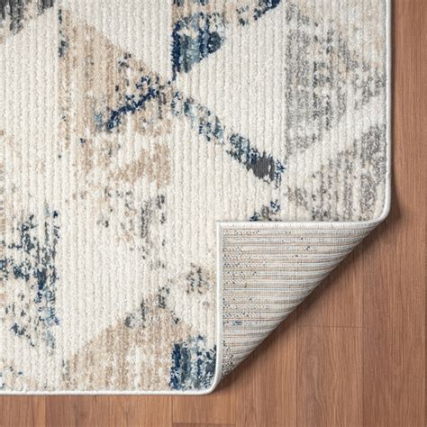 LR Home Beaux 8 X 10 (ft) Ivory/ Blue Indoor Geometric Area Rug ...