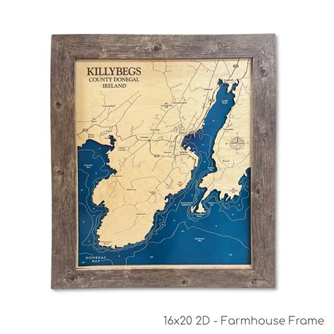 Killybegs Map, Ireland Map, Custom Wood Map, 3D Wood Map, Custom Coast ...