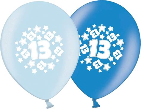 Party-Decor Number 13 Blue Assortment Latex Balloons pack of 20 – for Birthdays, Anniversaries ...