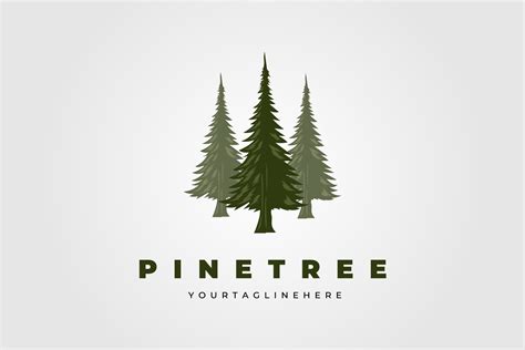 Pine Tree Logo Vector Design