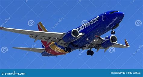 Southwest Airlines Airplane Landing at Los Angeles International ...