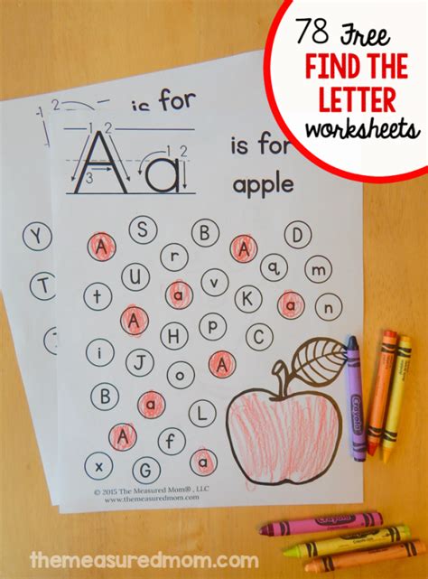 Letter find worksheets - The Measured Mom