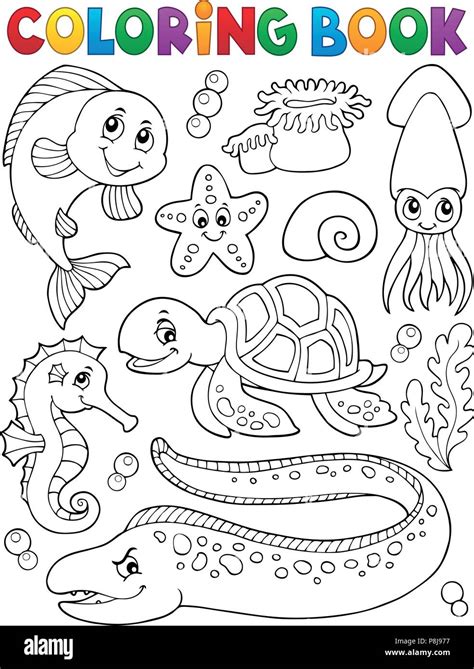 Coloring book sea life collection 1 - eps10 vector illustration Stock Vector Image & Art - Alamy