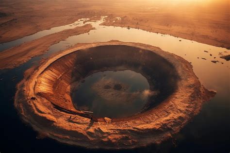 Premium AI Image | lake in the crater of a volcano High quality photo