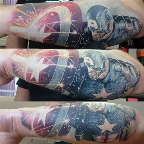 70 Captain America Tattoo Designs For Men - Superhero Ink Ideas