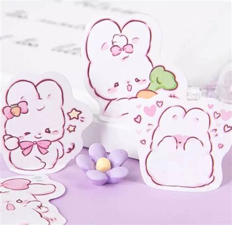 Kawaii Bunny Stickers Planner Stickers Scrapbook Stickers | Etsy