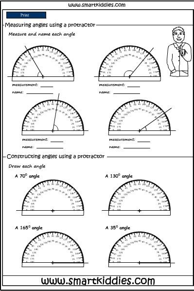 using a protractor worksheets - angles worksheets angles worksheet angles math math worksheets ...