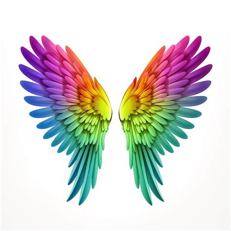 Rainbow angel wings isolated | Premium AI-generated image