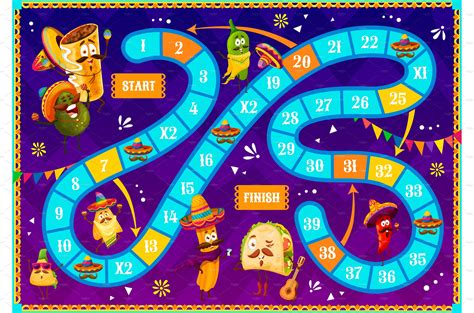 Board game with mexican food | Education Illustrations ~ Creative Market