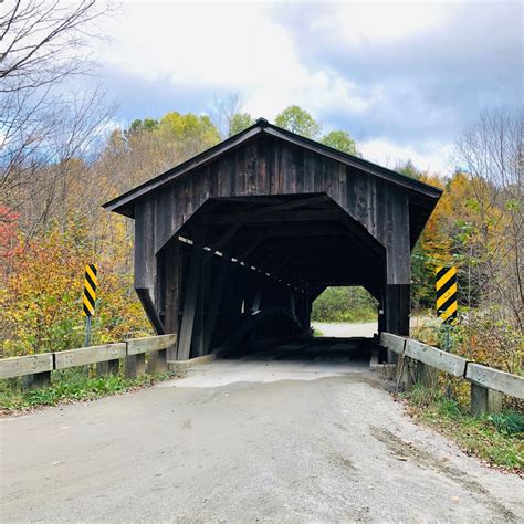 Scott Covered Bridge in Jeffersonville, Vermont. Spanning Brewster River. Paul Chandler October ...