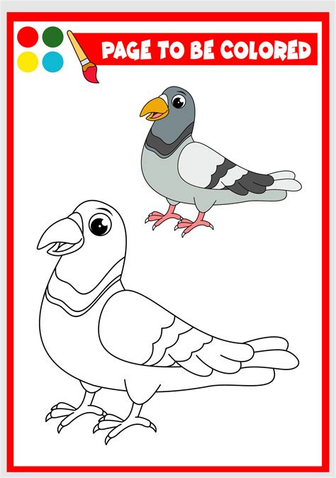 coloring book for kids. pigeon 10513037 Vector Art at Vecteezy