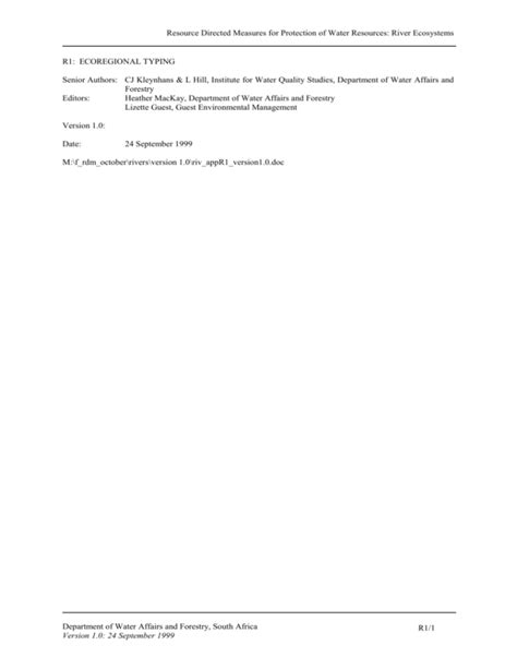 a preliminary ecoregion classification system for south africa