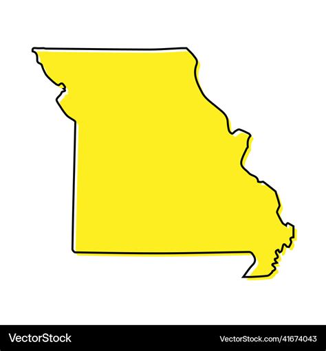 Simple outline map of missouri is a state Vector Image