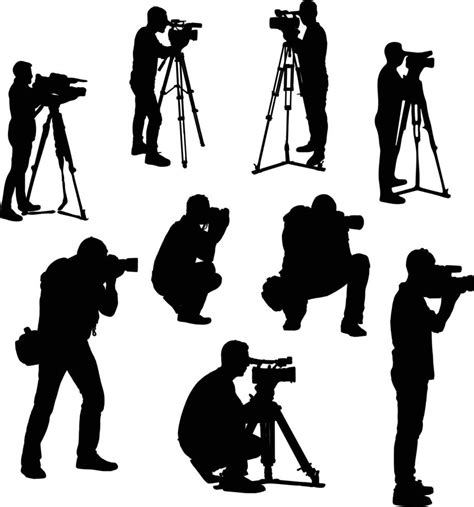 The set of Camera-man silhouette collection 13209328 Vector Art at Vecteezy