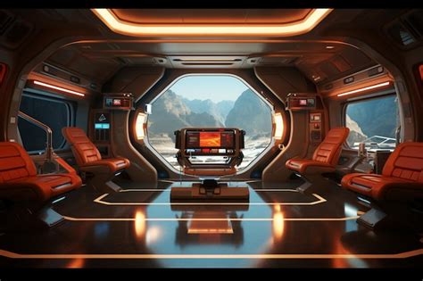 Premium AI Image | futuristic spaceship interior