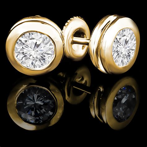 Bezel Set Diamond Earrings | Bijoux Majesty