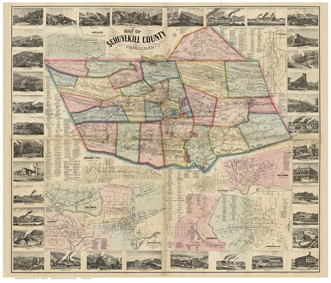 Schuylkill County Pennsylvania 1864 - Old Map Reprint - OLD MAPS