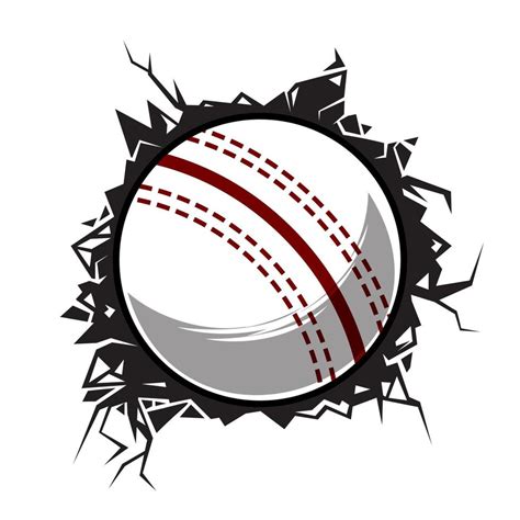 cricket ball cracked wall. cricket club graphic design logos or icons ...