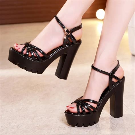 New Women Sandals Shoes Red Wedge Platform High Heels 13CM Open Toe ...