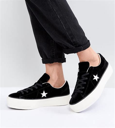 Converse One Star Platform Ox in Black | Lyst