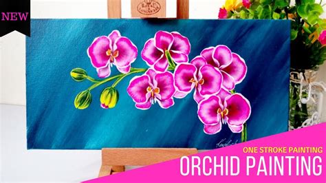 How to paint Orchids | Canvas Painting | One stroke painting Orchids | DIY - YouTube