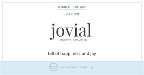 Word of the Day: Jovial | Merriam-Webster