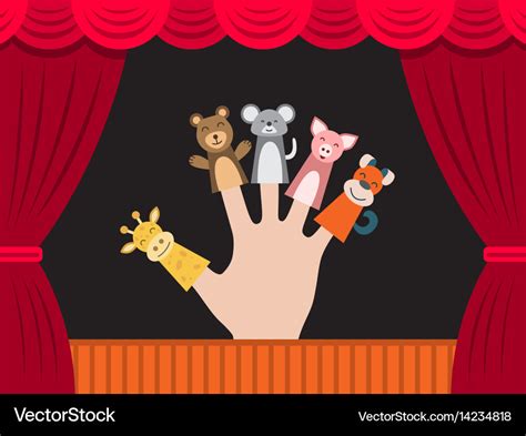 Children puppet theatre Royalty Free Vector Image