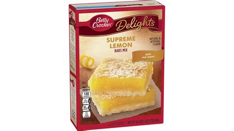 Betty Crocker Delights Supreme Lemon Bars Mix, 16.5 oz. - BettyCrocker.com