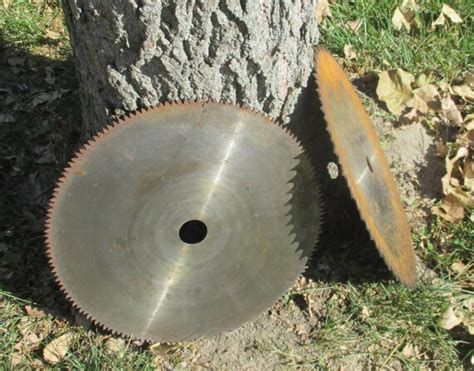 2 Circular Buzz Saw Blades 16 14 3/4 Vintage Saw Mill