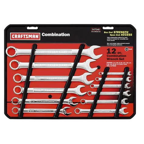 CRAFTSMAN Hand Tools 9-47046 12 Piece Combination Wrench Set - Walmart.com - Walmart.com