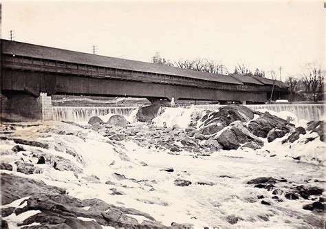 Amoskeag Covered Bridge and falls in Manchester, NH. Photo from the ...