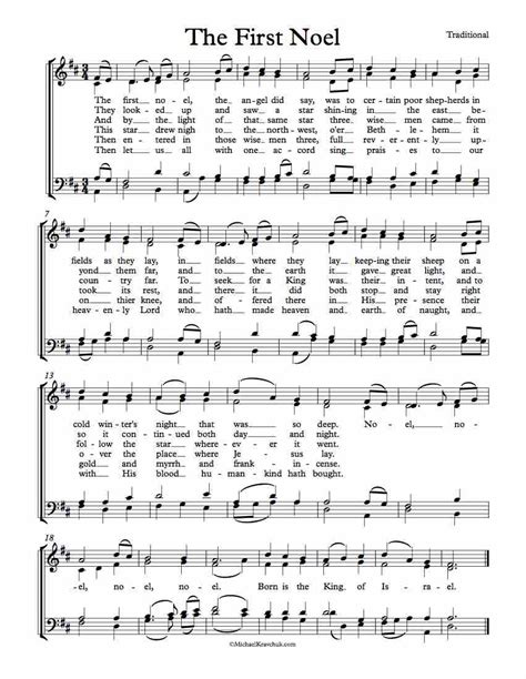 Free Choir Sheet Music – The First Noel – Michael Kravchuk