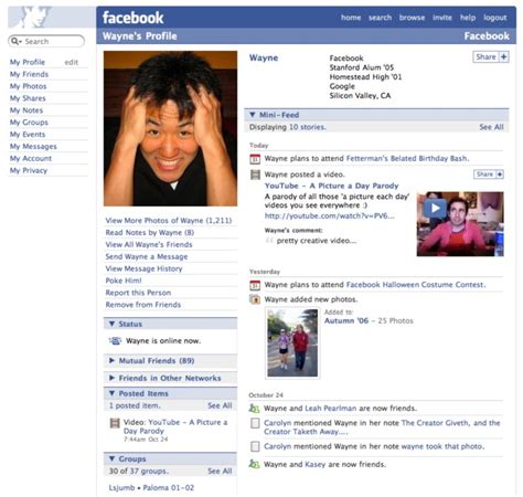 Facebook's 10th Anniversary: Every Facebook Profile Page Update in the Last Ten Years | TIME.com