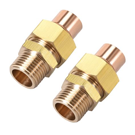 G1/2 Lead Free Copper Union Fitting with Sweat Solder Joint to Male Threaded Connect for Use ...