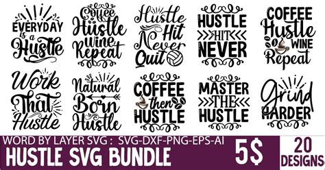 Hustle SVG Bundle Bundle · Creative Fabrica