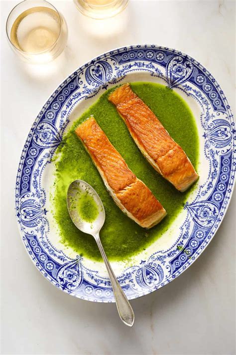 Pan-Seared Salmon with Basil Butter Sauce - Craving California