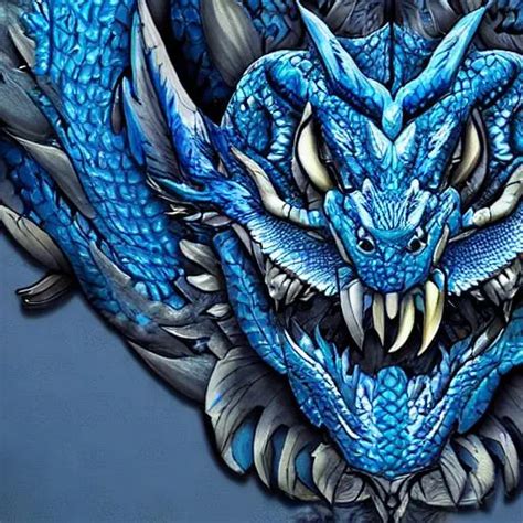 a beautiful blue dragon pattern for a cs go skin in... | OpenArt