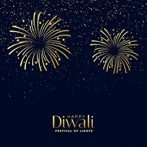 Free Vector | Happy diwali fireworks background in golden theme