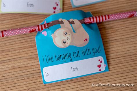 Sloth Valentines Day Card Printable - A Few Shortcuts