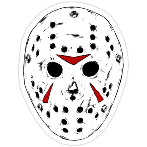 "White Jason Hockey Mask" Stickers by OcTag3n | Redbubble