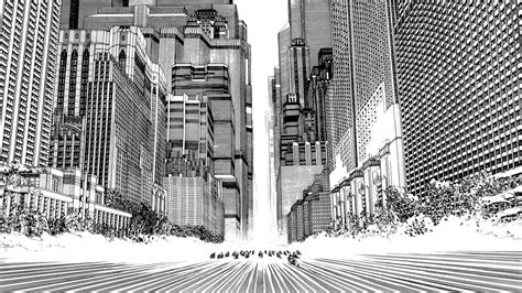 Wallpaper : drawing, manga, skyscraper, metropolis, Akira, Monochrome Factor, katsuhiro otomo ...