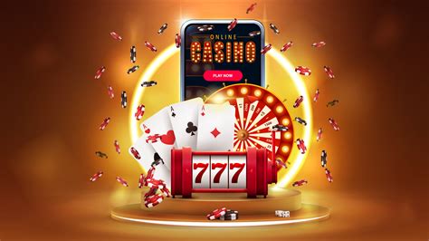 Online casino, banner with smartphone, casino slot machine, Casino ...