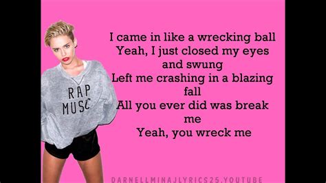 Miley Cyrus - Wrecking Ball Lyrics Video - YouTube