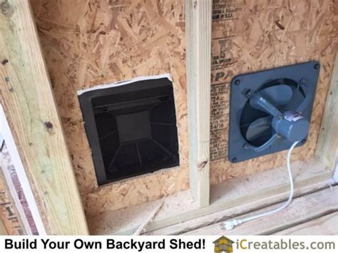 Fan and air vent installed on generator shed plan #shedplans ...